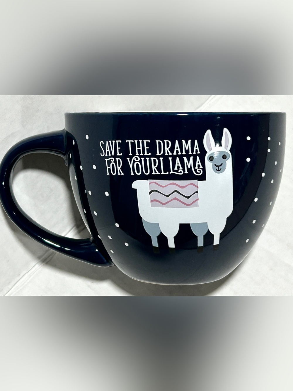 Sheffield Home Navy and White Llama Ceramic Coffee Mug